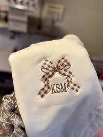 Monogram with Brown Bow embroidered shirt