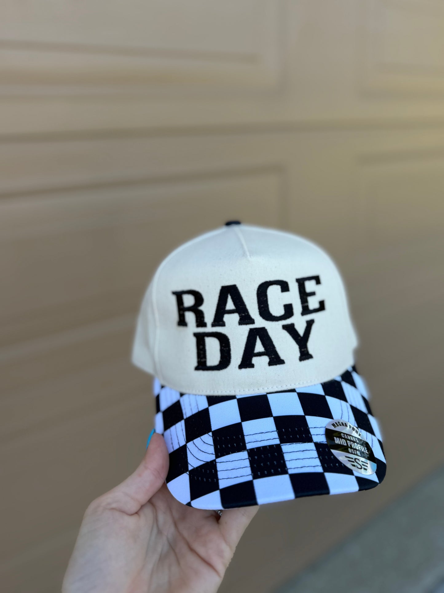 RACE DAY CHECKERED BILL HAT