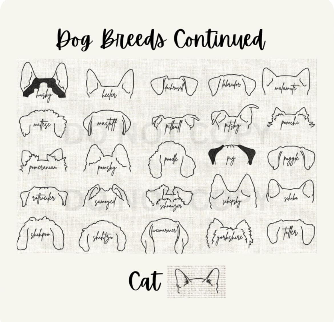 Dog Ears W/ Names Custom Tee