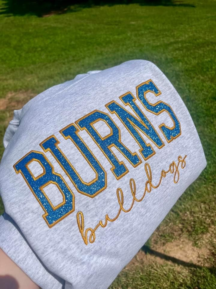 Burns Bulldogs | Glitter Embroidery