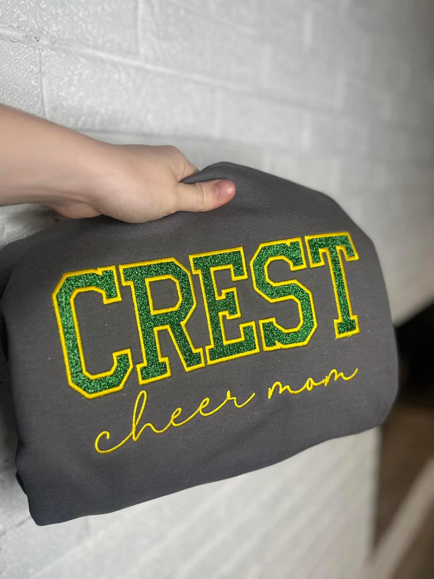 CREST CHEER MOM | Glitter Embroidery