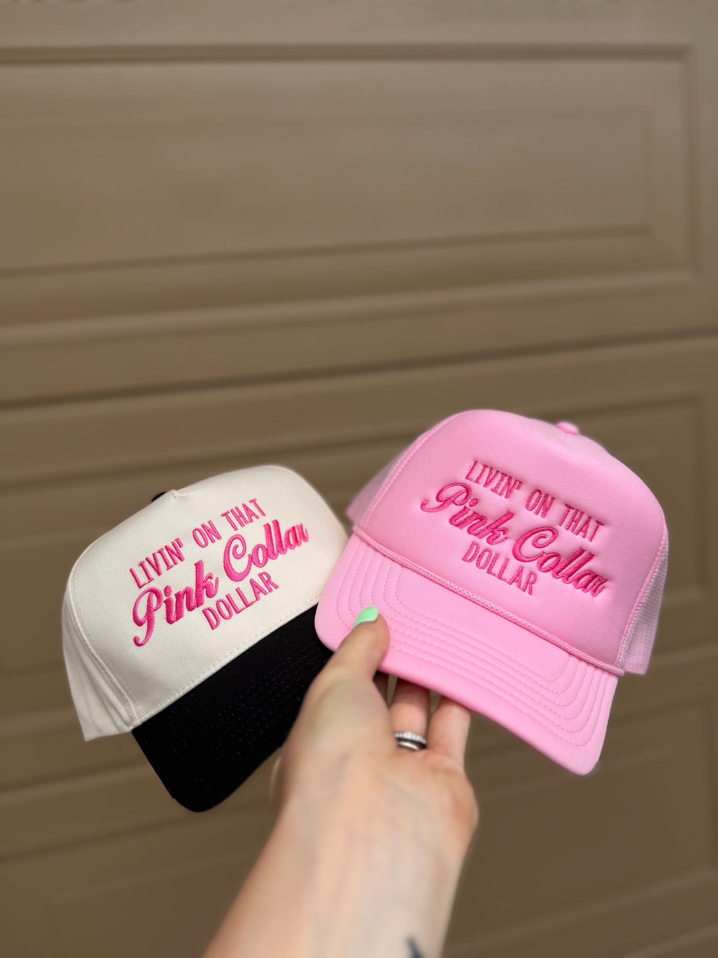 PINK COLLAR DOLLAR HAT