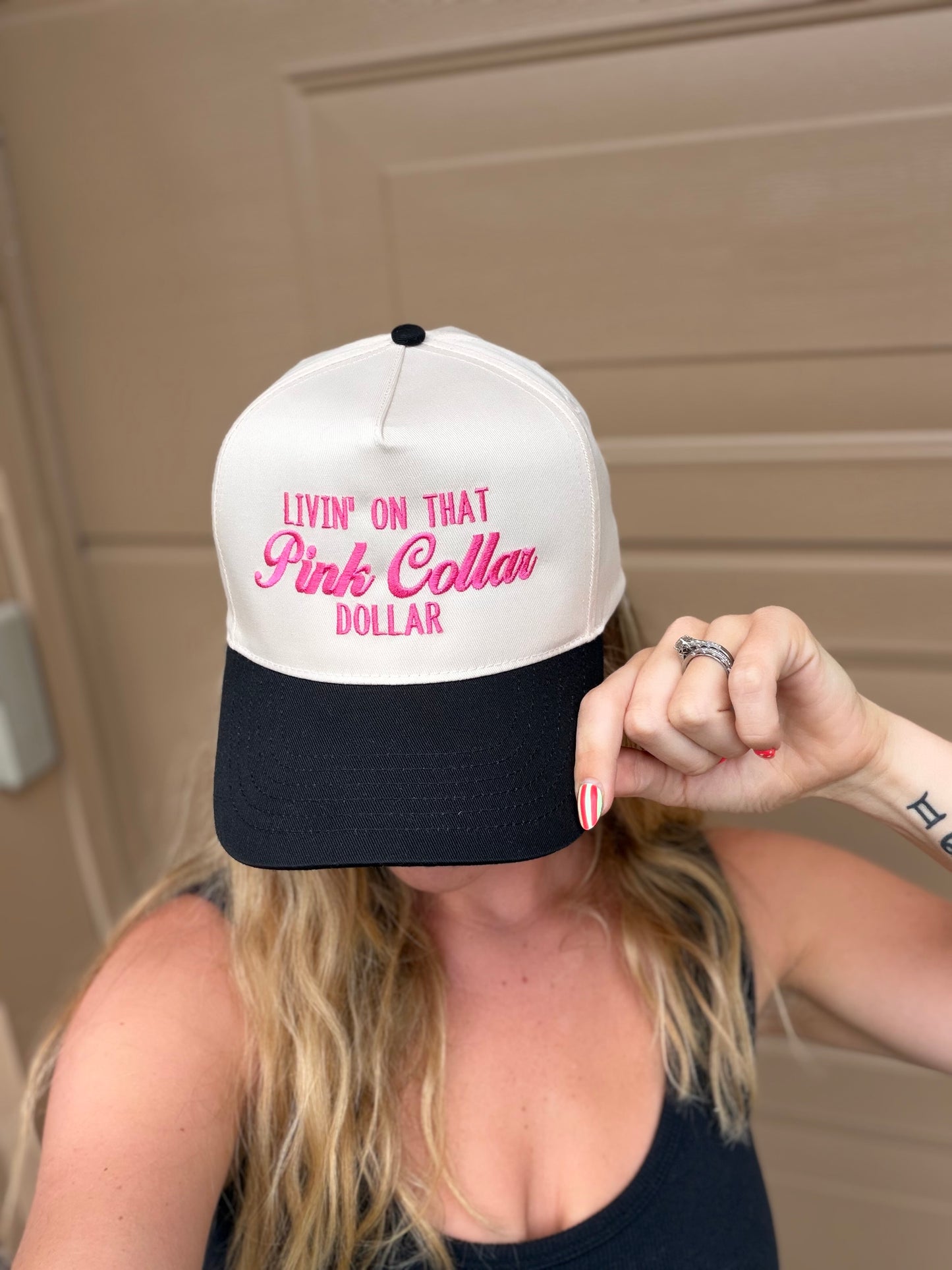PINK COLLAR DOLLAR HAT