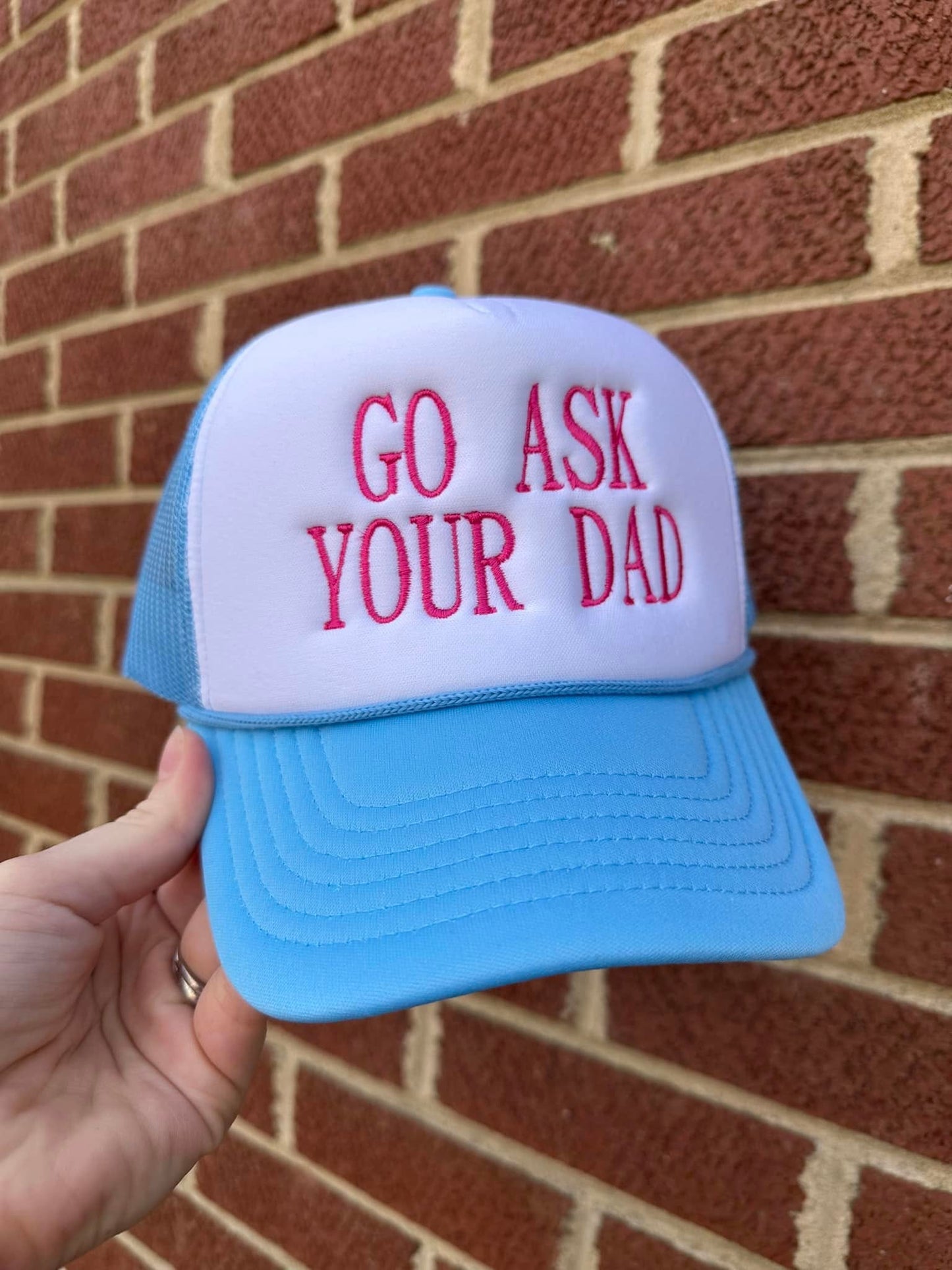 GO ASK YOUR DAD- Blue Trucker Hat