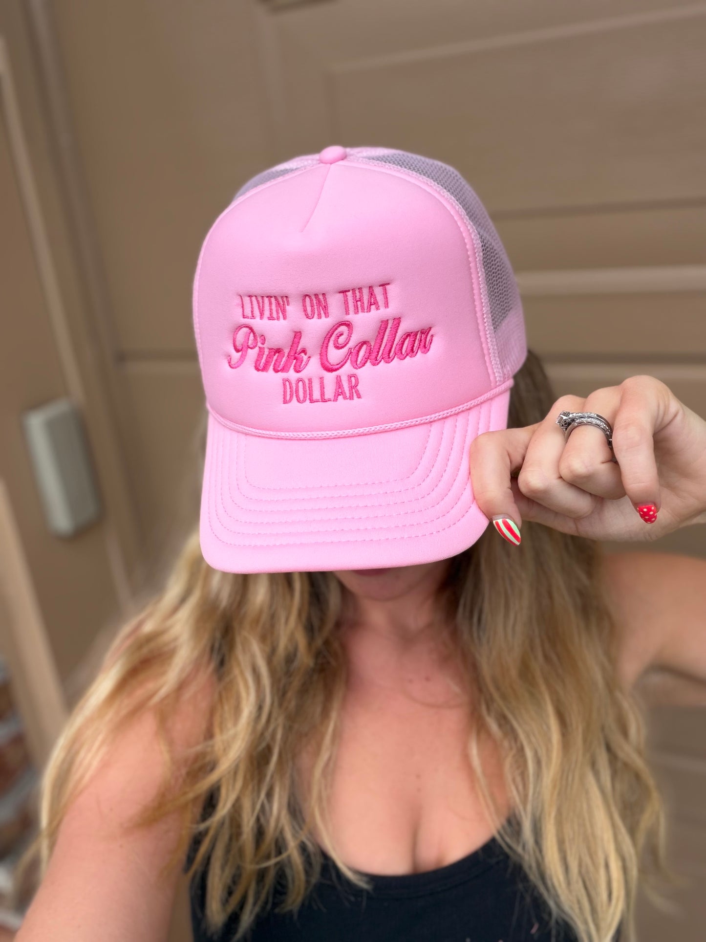 PINK COLLAR DOLLAR HAT