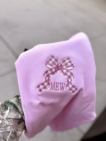 Monogram with Pink Bow embroidered shirt