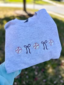 Baseball & Bows embroidered shirt