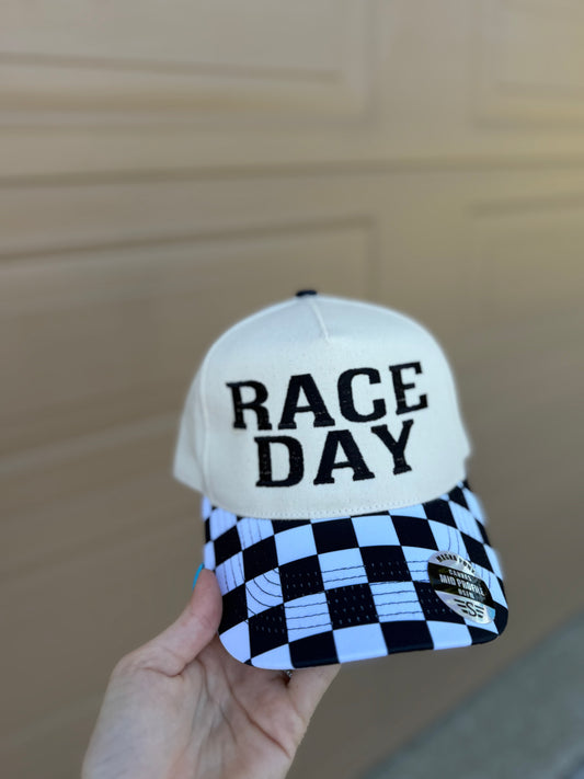 RACE DAY CHECKERED BILL HAT