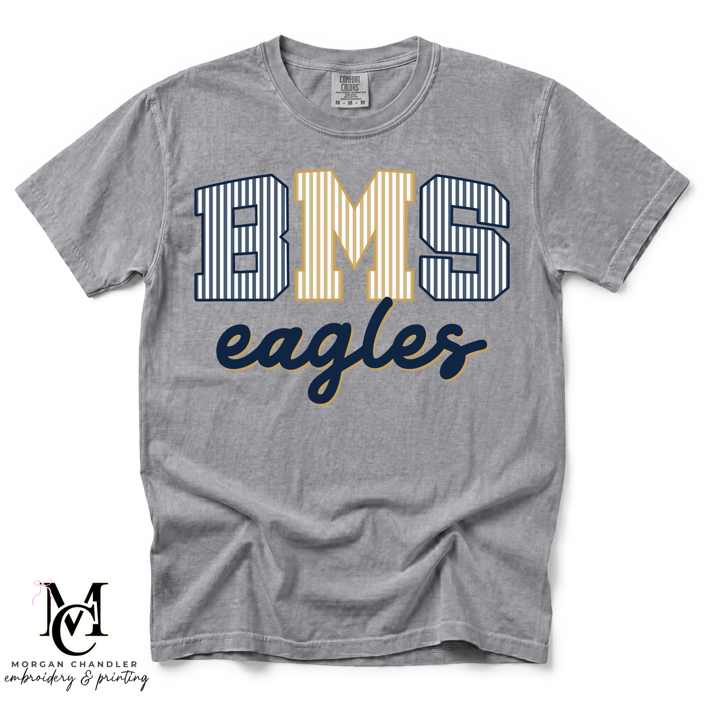 BMS EAGLES STRIPED MASCOT TEE