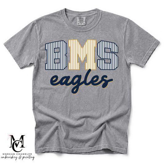 BMS EAGLES STRIPED MASCOT TEE