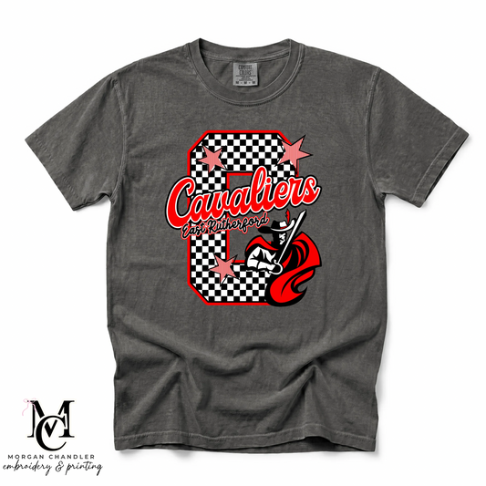 CAVALIERS CHECKERED MASCOT TEE