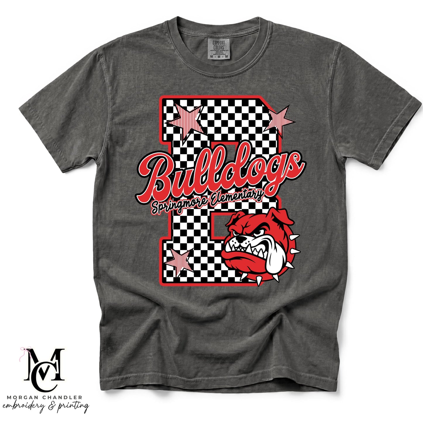BULLDOGS CHECKERED MASCOT TEE