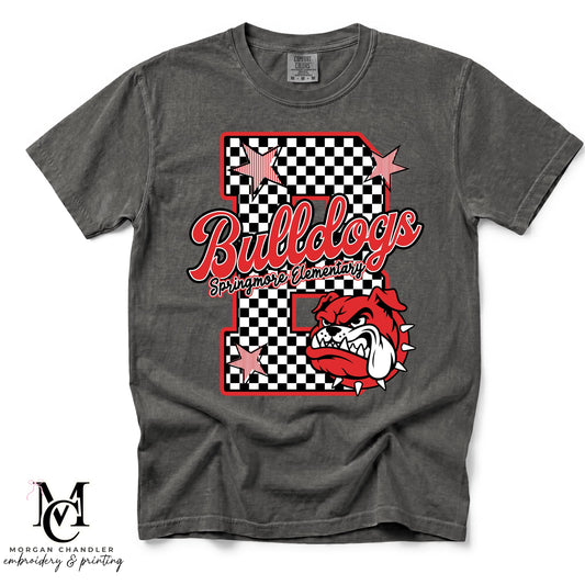 BULLDOGS CHECKERED MASCOT TEE