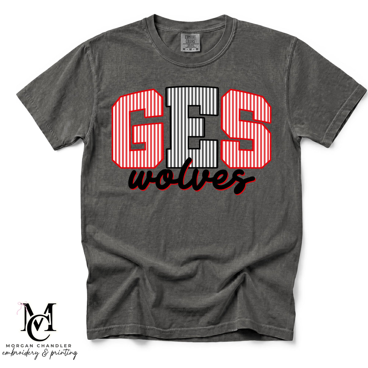 GES WOLVES MASCOT STRIPED TEE