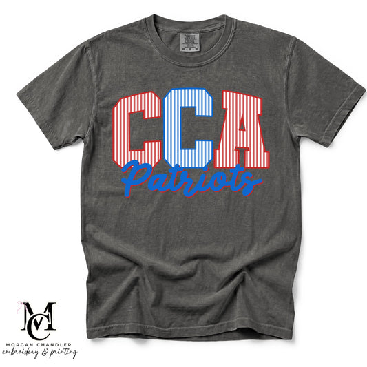 CCA PATRIOTS MASCOT STRIPED TEE