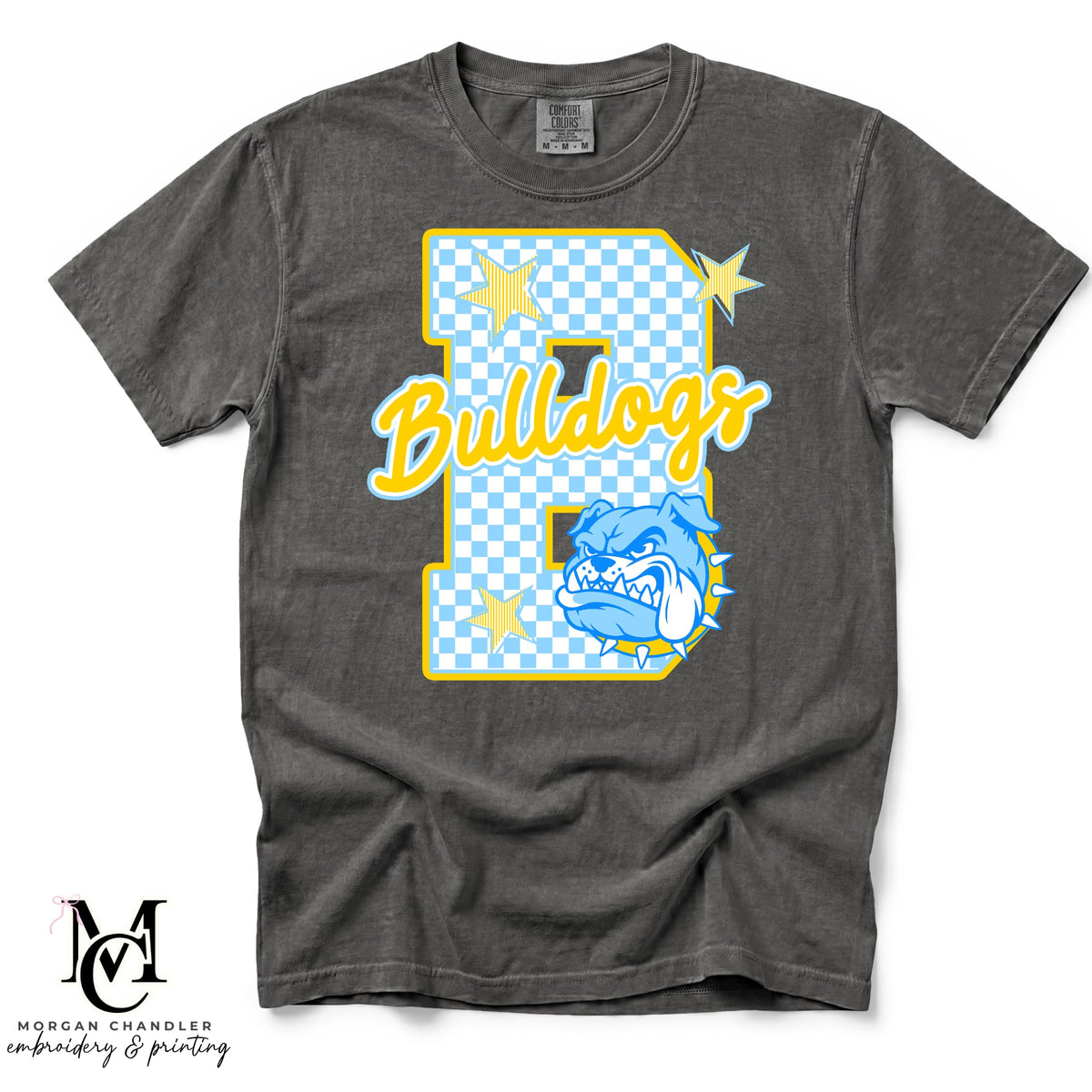 BULLDOGS CHECKERED MASCOT TEE