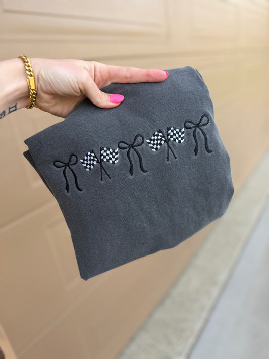Race Flags & Bows embroidered shirt