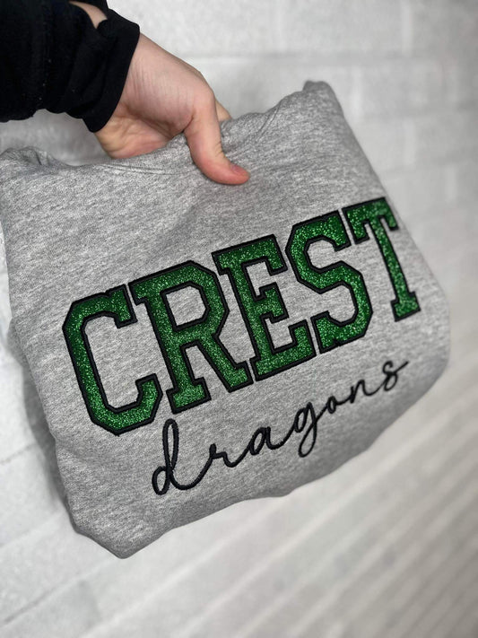 Crest Dragons | Glitter Embroidery