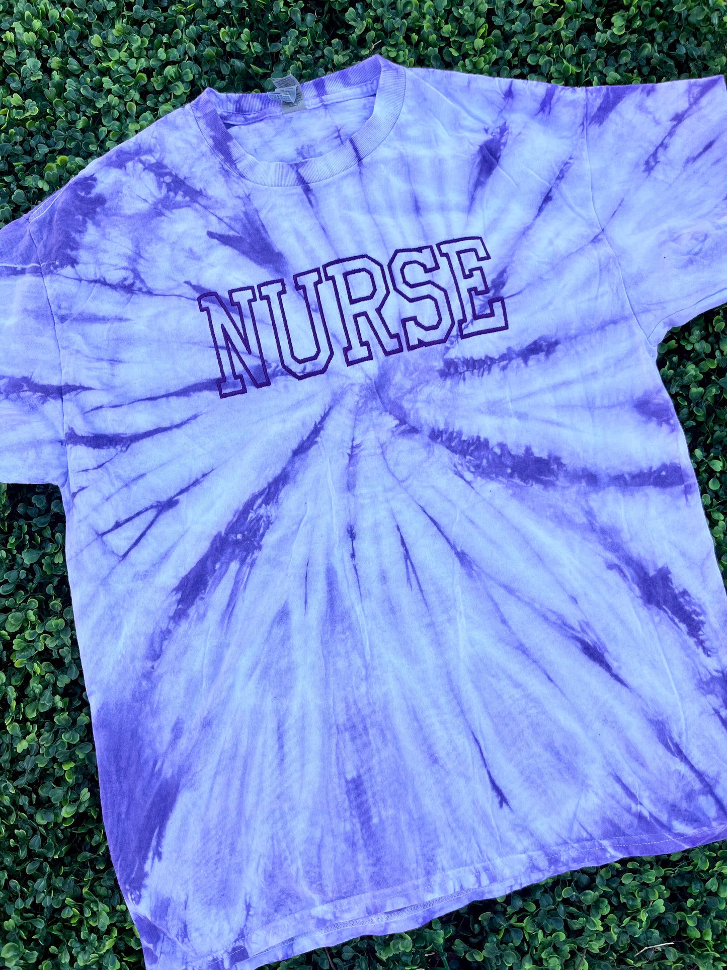 Tie Dye Full Front Embroidered Tee