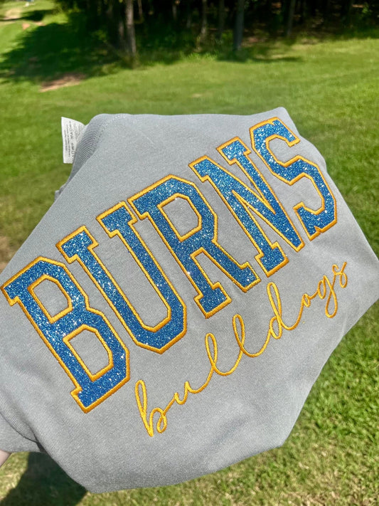 Burns Bulldogs | Glitter Embroidery