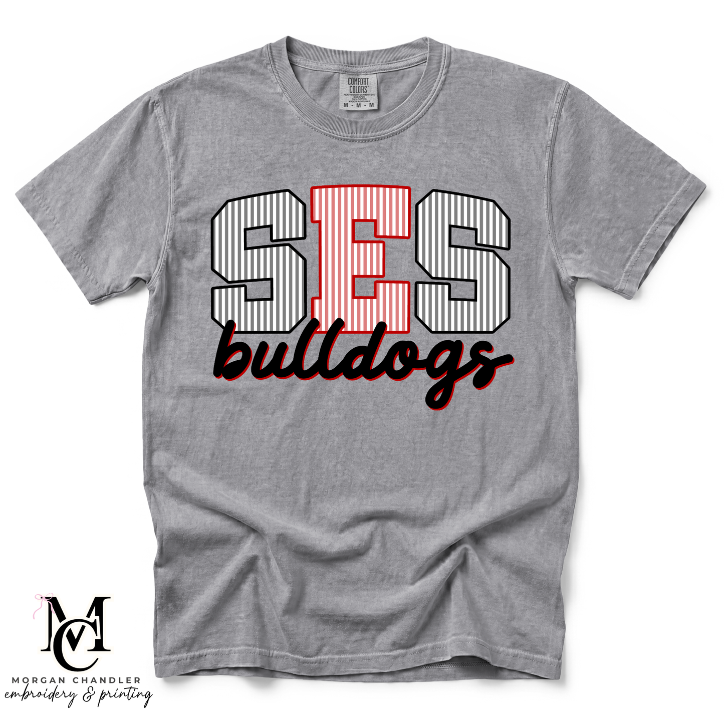 SES BULLDOGS STRIPED MASCOT TEE